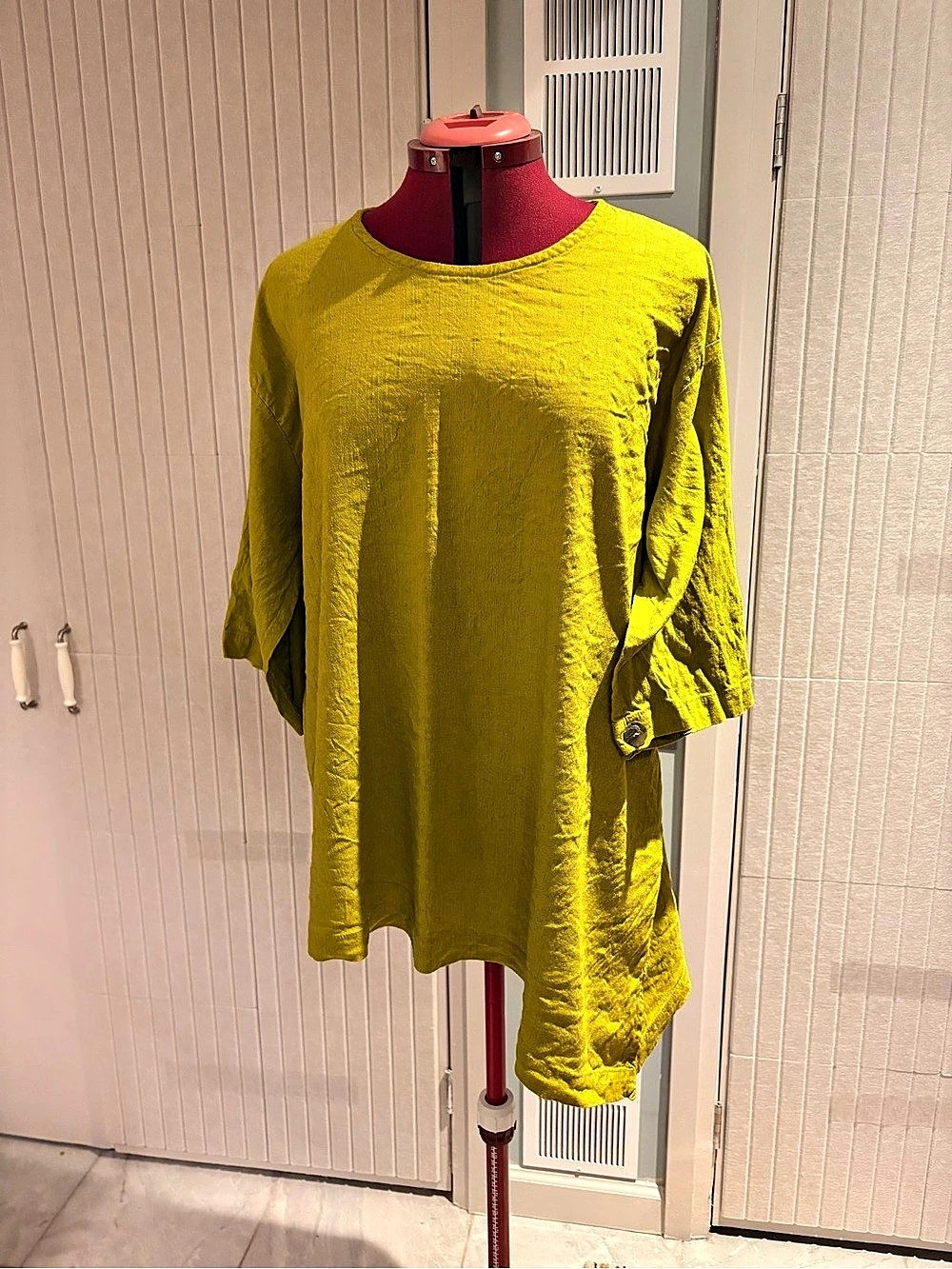 Kaliyana Linen Tunic in Yellow Size Small